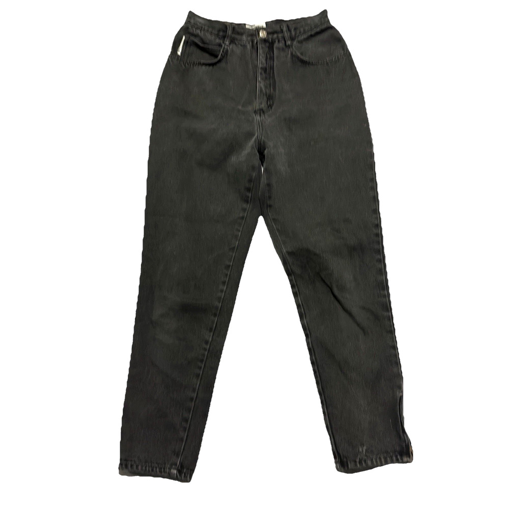 Anchor Blue Baggy Jeans Women Size 9 (26x28) Black Zip Ankle Denim 100% Cotton
